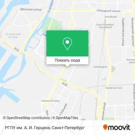 Карта РГПУ им. А. И. Герцена
