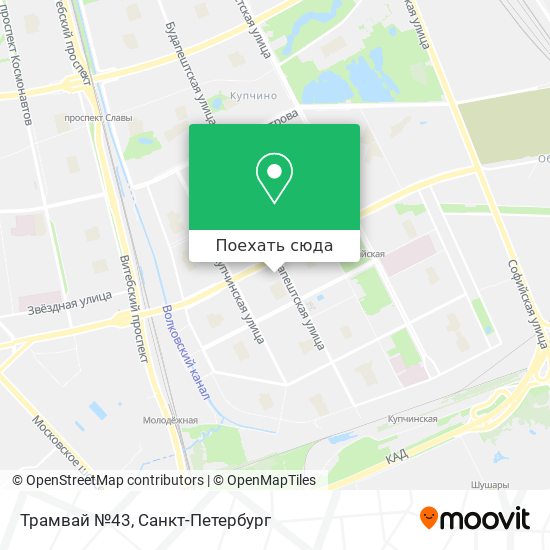 Карта Трамвай №43