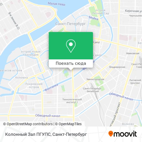 Карта Колонный Зал ПГУПС