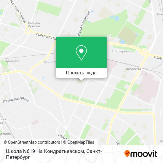 Карта Школа N619 На Кондратьевском