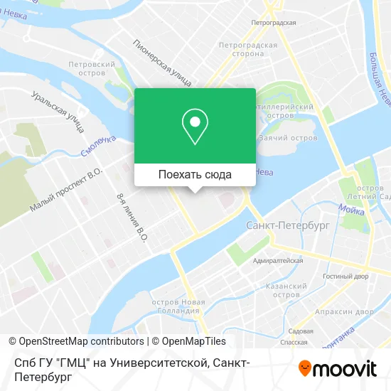 Карта Спб ГУ "ГМЦ" на Университетской
