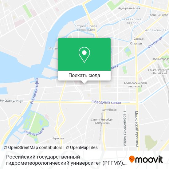 Карта Российский государственный гидрометеорологический университет (РГГМУ)