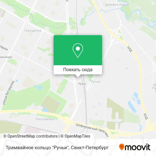 Карта Трамвайное кольцо "Ручьи"