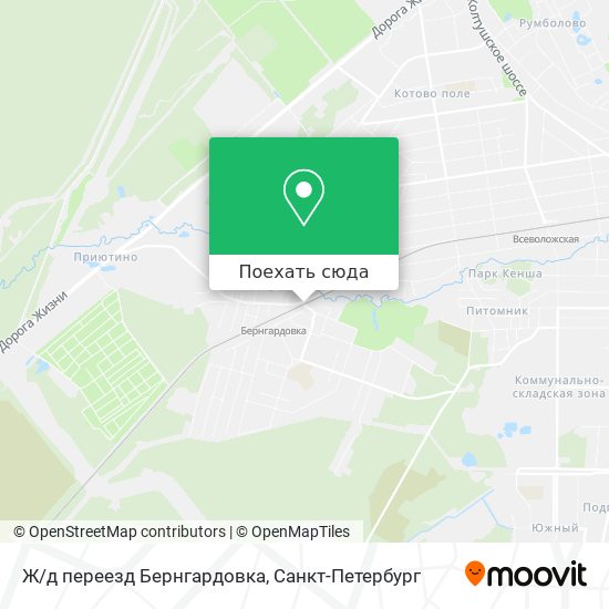 Карта Ж/д переезд Бернгардовка
