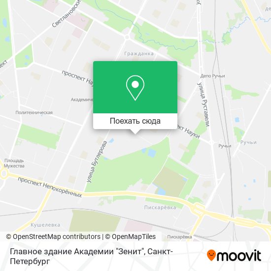 Карта Главное здание Академии "Зенит"