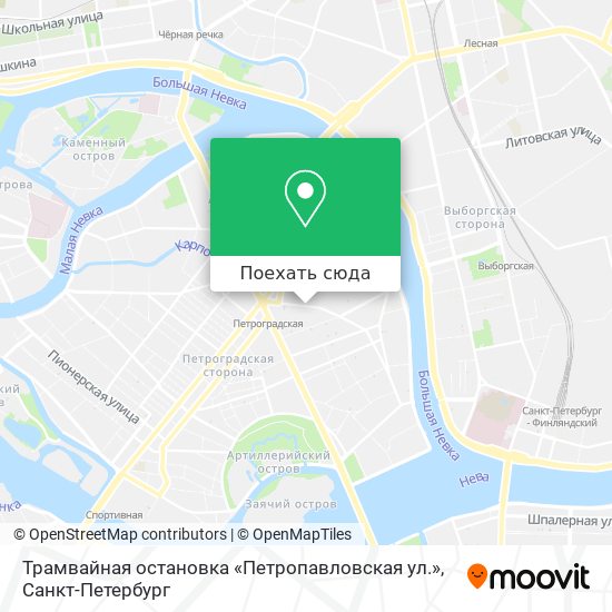 Карта Трамвайная остановка «Петропавловская ул.»