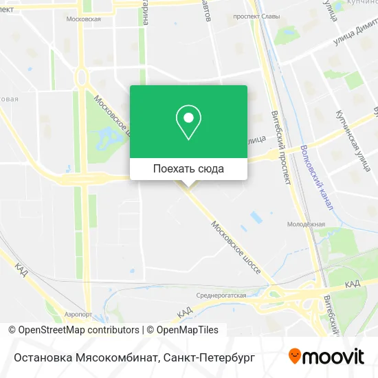 Карта Остановка Мясокомбинат