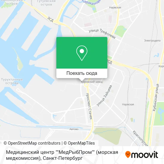 Карта Медицинский центр ""МедРыбПром"" (морская медкомиссия)