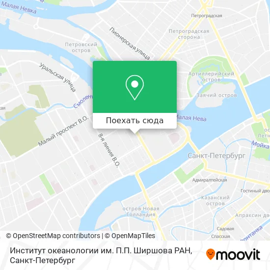 Карта Институт океанологии им. П.П. Ширшова РАН