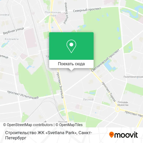 Карта Строительство ЖК «Svetlana Park»