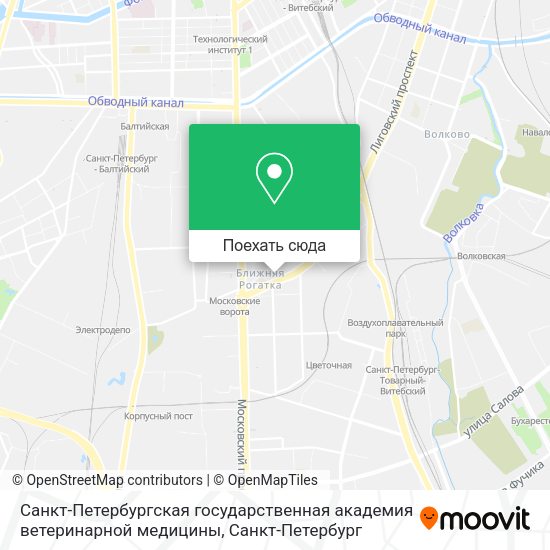 Карта Санкт-Петербургская государственная академия ветеринарной медицины