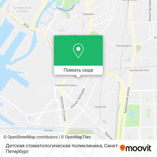Карта Детская стоматологическая поликлиника