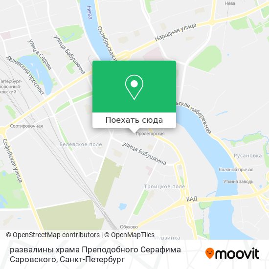 Карта развалины храма Преподобного Серафима Саровского