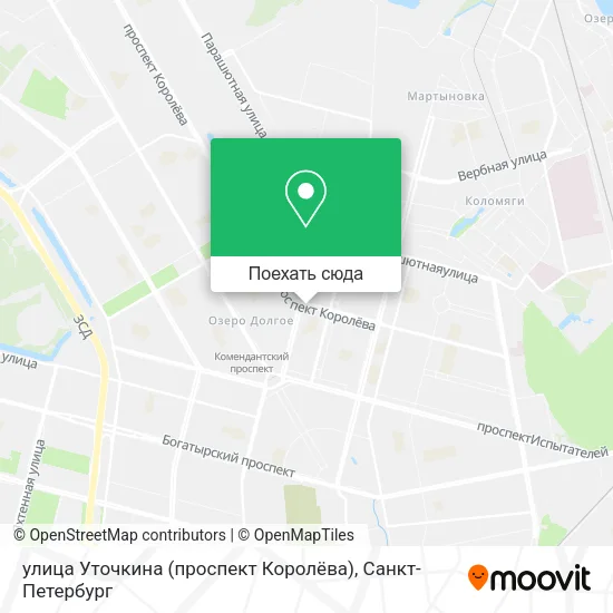 Карта улица Уточкина (проспект Королёва)