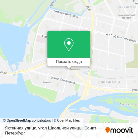 Карта Яхтенная улица, угол Школьной улицы