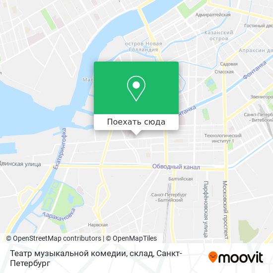 Карта Театр музыкальной комедии, склад