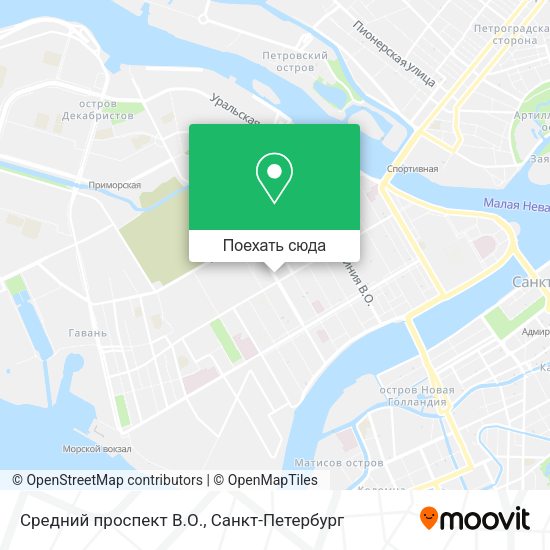 Карта Средний проспект В.О.