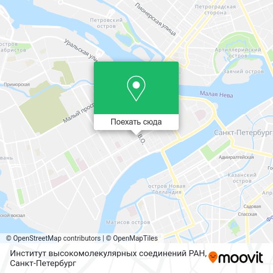 Карта Институт высокомолекулярных соединений РАН