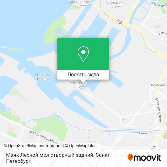 Карта Маяк Лесной мол створный задний