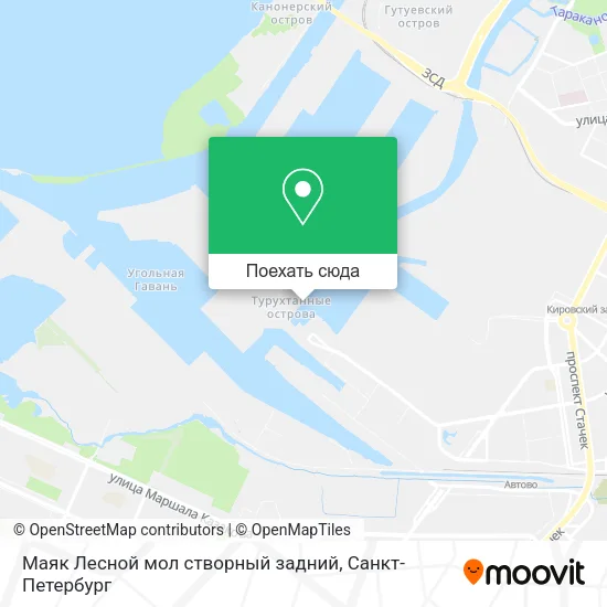 Карта Маяк Лесной мол створный задний