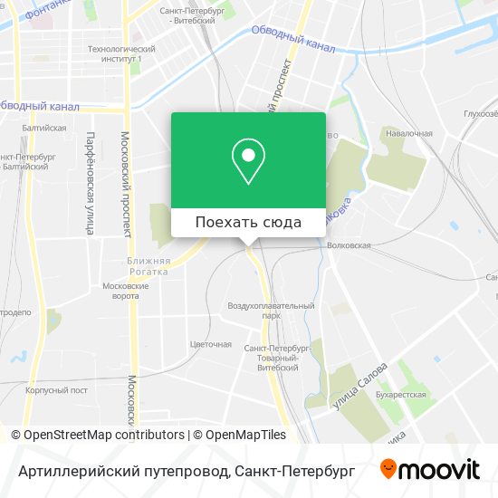 Карта Артиллерийский путепровод