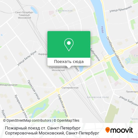 Карта Пожарный поезд ст. Санкт-Петербург Сортировочный Московский