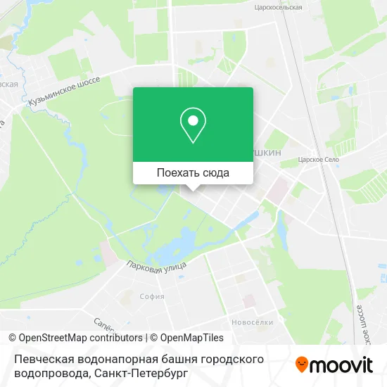 Карта Певческая водонапорная башня городского водопровода