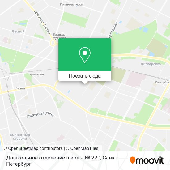 Карта Дошкольное отделение школы № 220