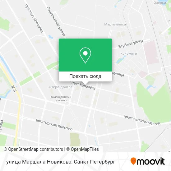 Карта улица Маршала Новикова