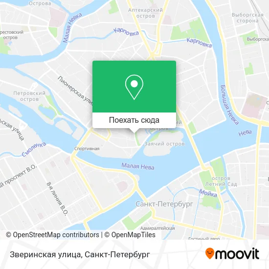 Карта Зверинская улица