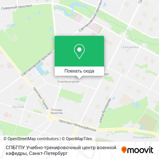 Карта СПБГПУ Учебно-тренировочный центр военной кафедры