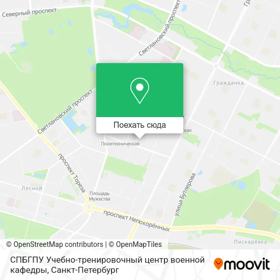 Карта СПБГПУ Учебно-тренировочный центр военной кафедры