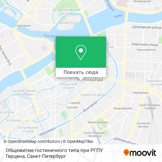 Карта Общежитие гостиничного типа при РГПУ Герцена