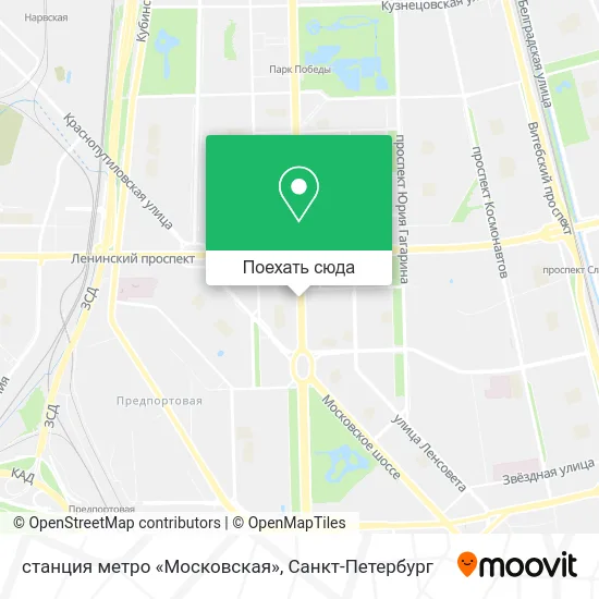 Карта станция метро «Московская»