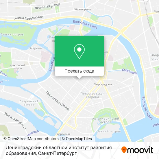 Карта Ленинградский областной институт развития образования