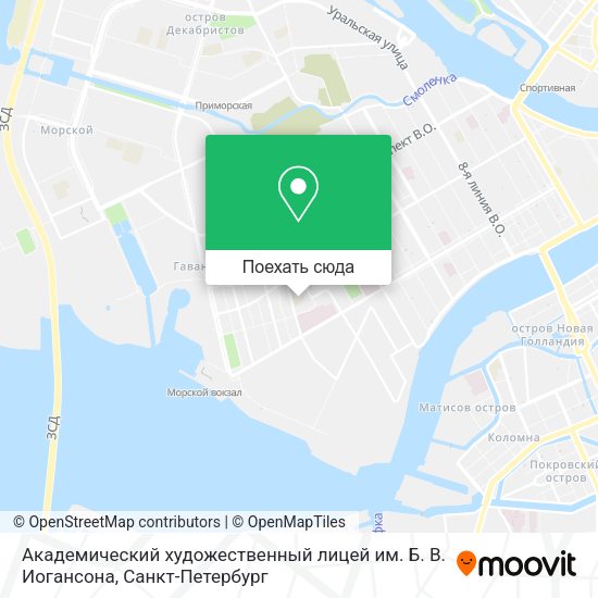 Карта Академический художественный лицей им. Б. В. Иогансона