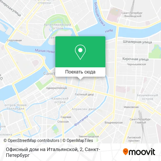 Карта Офисный дом на Итальянской, 2