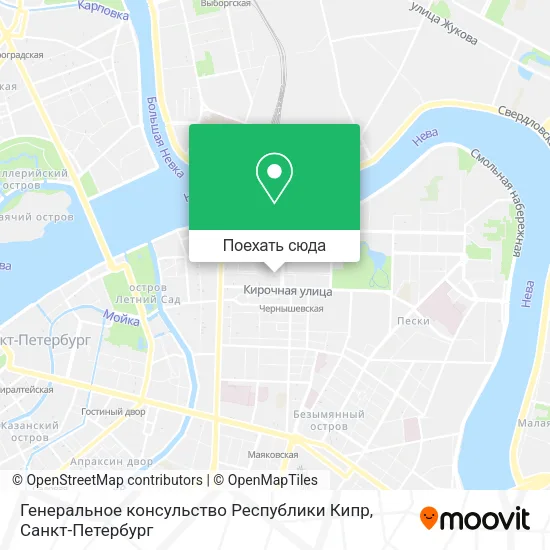 Карта Генеральное консульство Республики Кипр