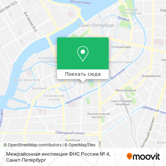 Карта Межрайонная инспекция ФНС России № 4