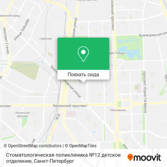 Карта Стоматологическая поликлиника №12 детское отделение