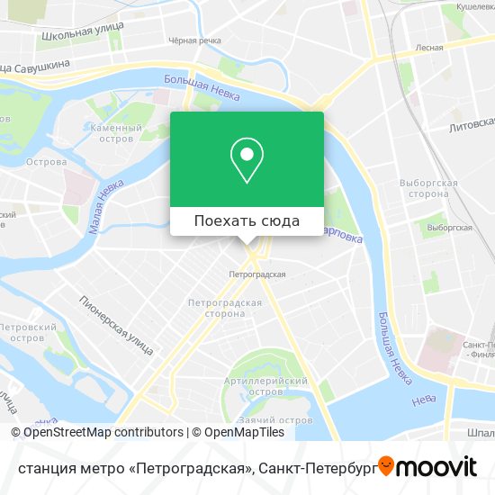 Карта метро петроградская