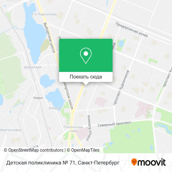 Карта Детская поликлиника № 71