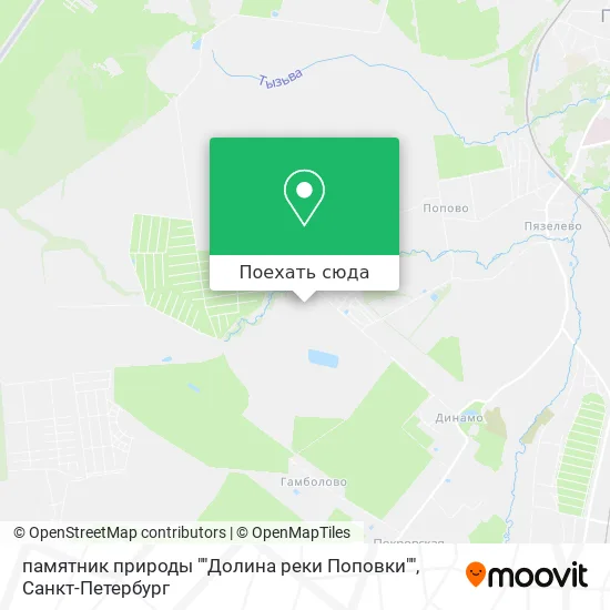 Карта памятник природы ""Долина реки Поповки""