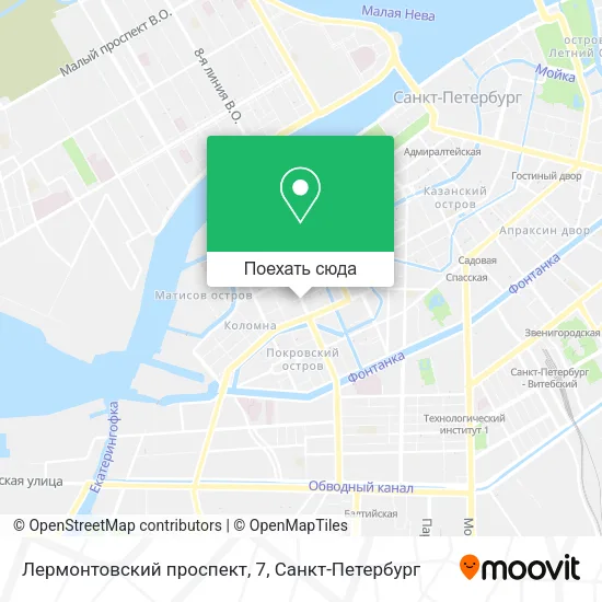 Карта Лермонтовский проспект, 7