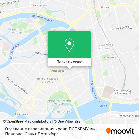 Карта Отделение переливания крови ПСПбГМУ им. Павлова