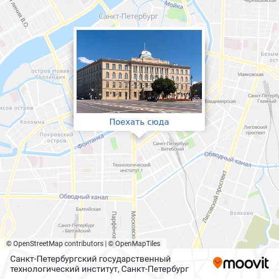 Карта Санкт-Петербургский государственный технологический институт