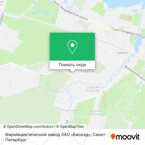 Карта Фармацевтический завод ЗАО «Биокад»