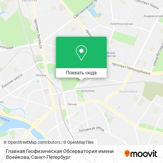Карта Главная Геофизическая Обсерватория имени Воейкова