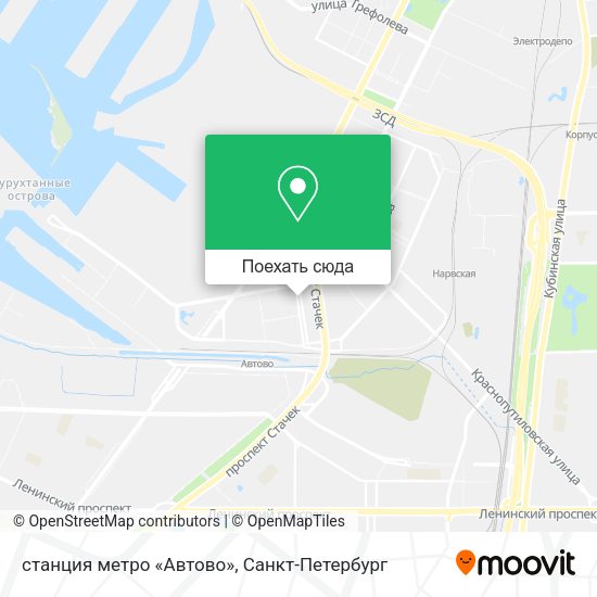 Карта станция метро «Автово»