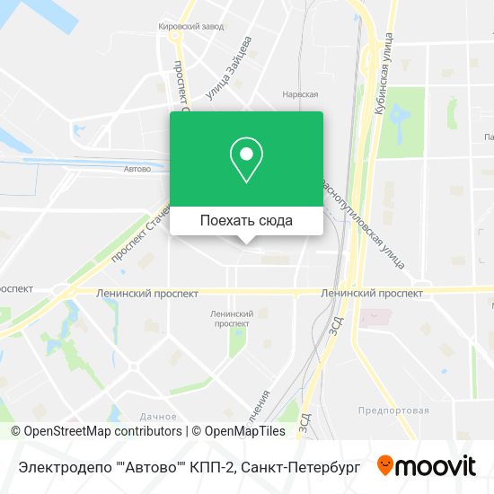 Карта Электродепо ""Автово"" КПП-2